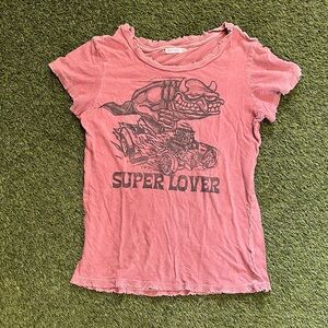 Loveworn Superlover Distressed Hotrod Graphic Tee Size XS extra Small